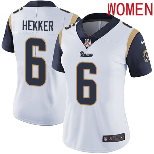 2019 Women Los Angeles Rams #6 Hekker white Nike Vapor Untouchable Limited NFL Jersey->los angeles rams->NFL Jersey